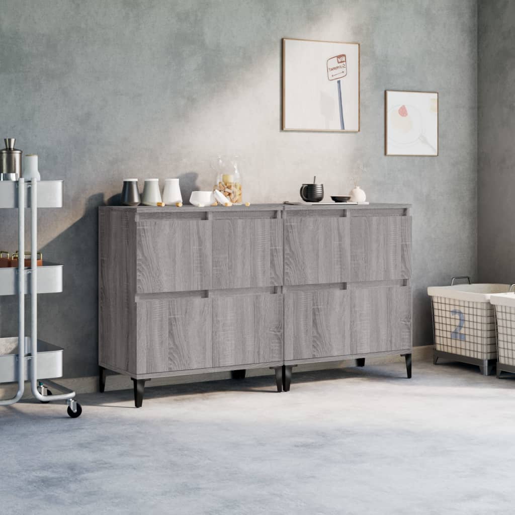 vidaXL Credenze 2pz Grigio Sonoma 60x35x70 cm in Legno Multistrato