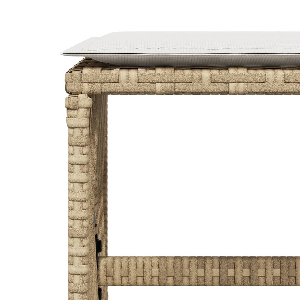 vidaXL Sgabelli Giardino con Cuscini 4pz Beige 41x41x36cm Polyrattan