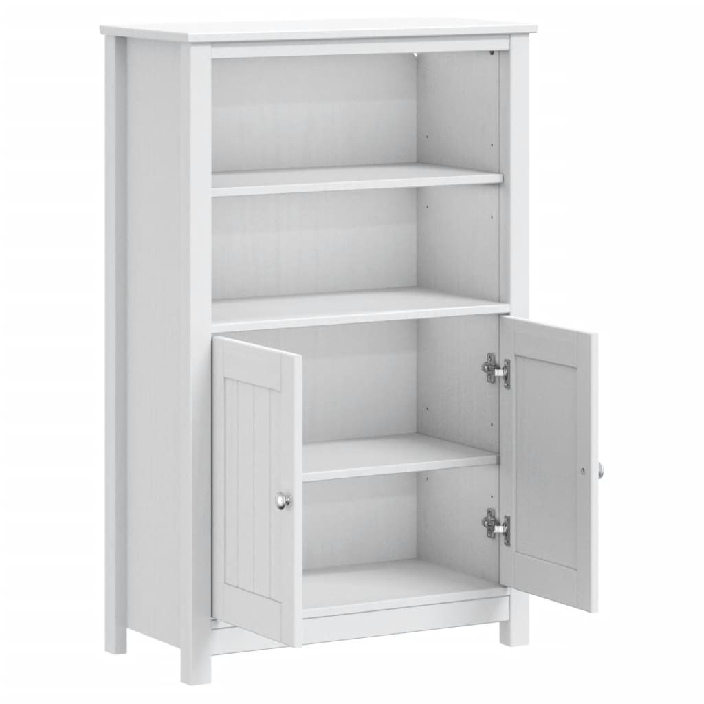 vidaXL Mobile da Bagno BERG Bianco 69,5x34x110 cm Legno Massello Pino