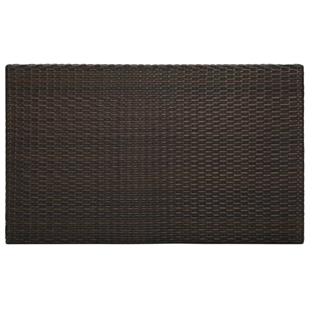 vidaXL Tavolo da Bar da Giardino Marrone 100x60,5x110,5 cm Polyrattan