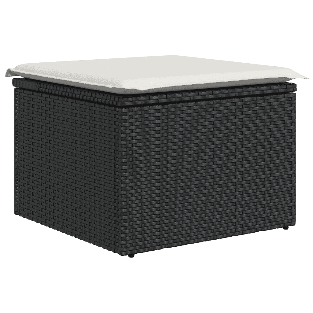 vidaXL Set Divani da Giardino con Cuscini 7pz Nero Polyrattan