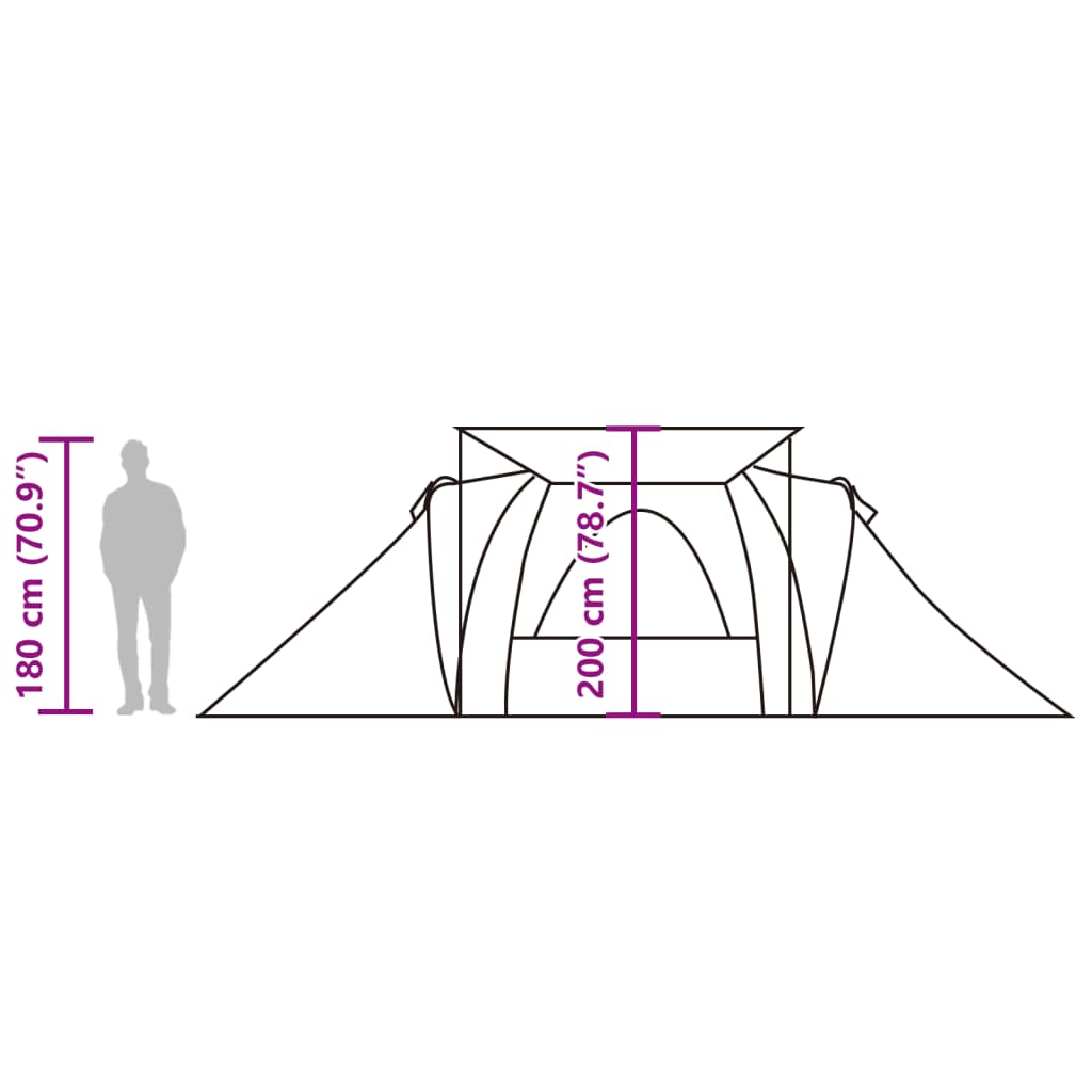 vidaXL Tenda da Campeggio a Cupola 6 Persone Grigio e Arancione