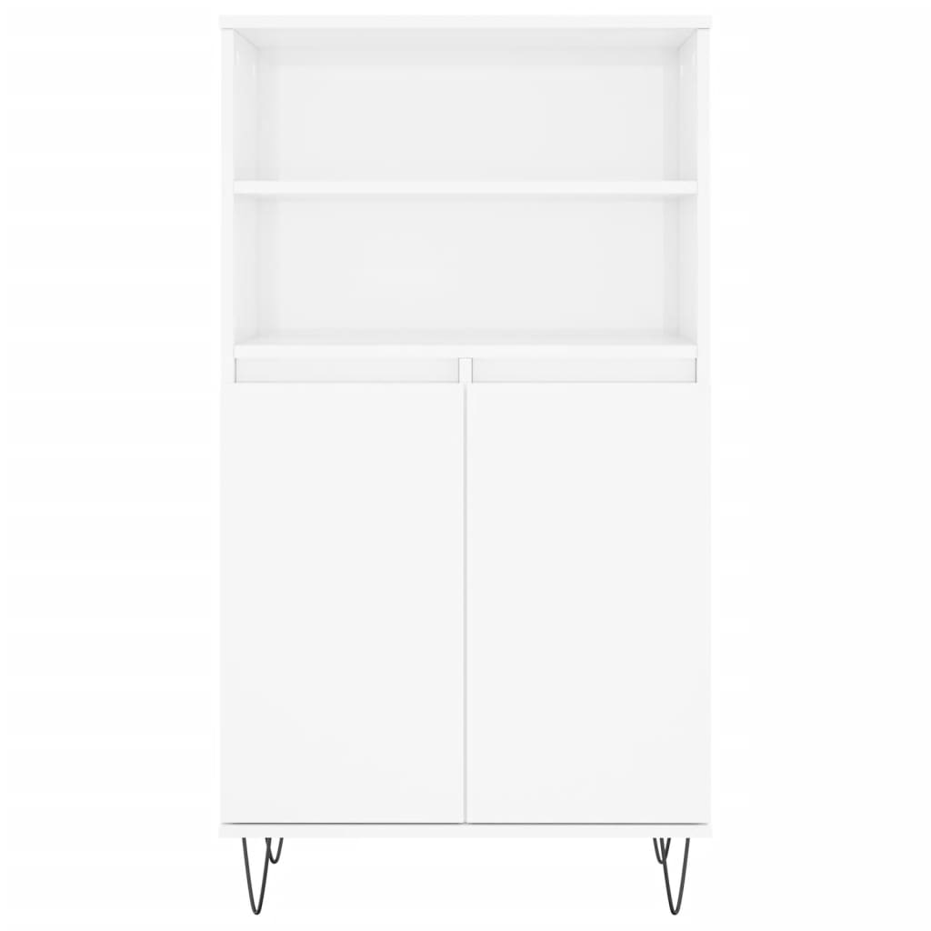 vidaXL Credenza Bianco Lucido 60x36x110 cm in Legno Multistrato