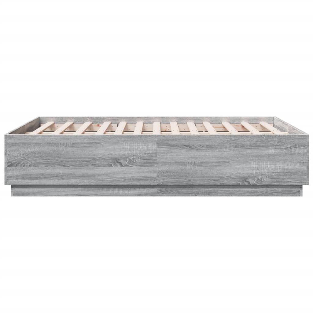 vidaXL Giroletto Luci LED Grigio Sonoma 120x190 cm Legno Multistrato