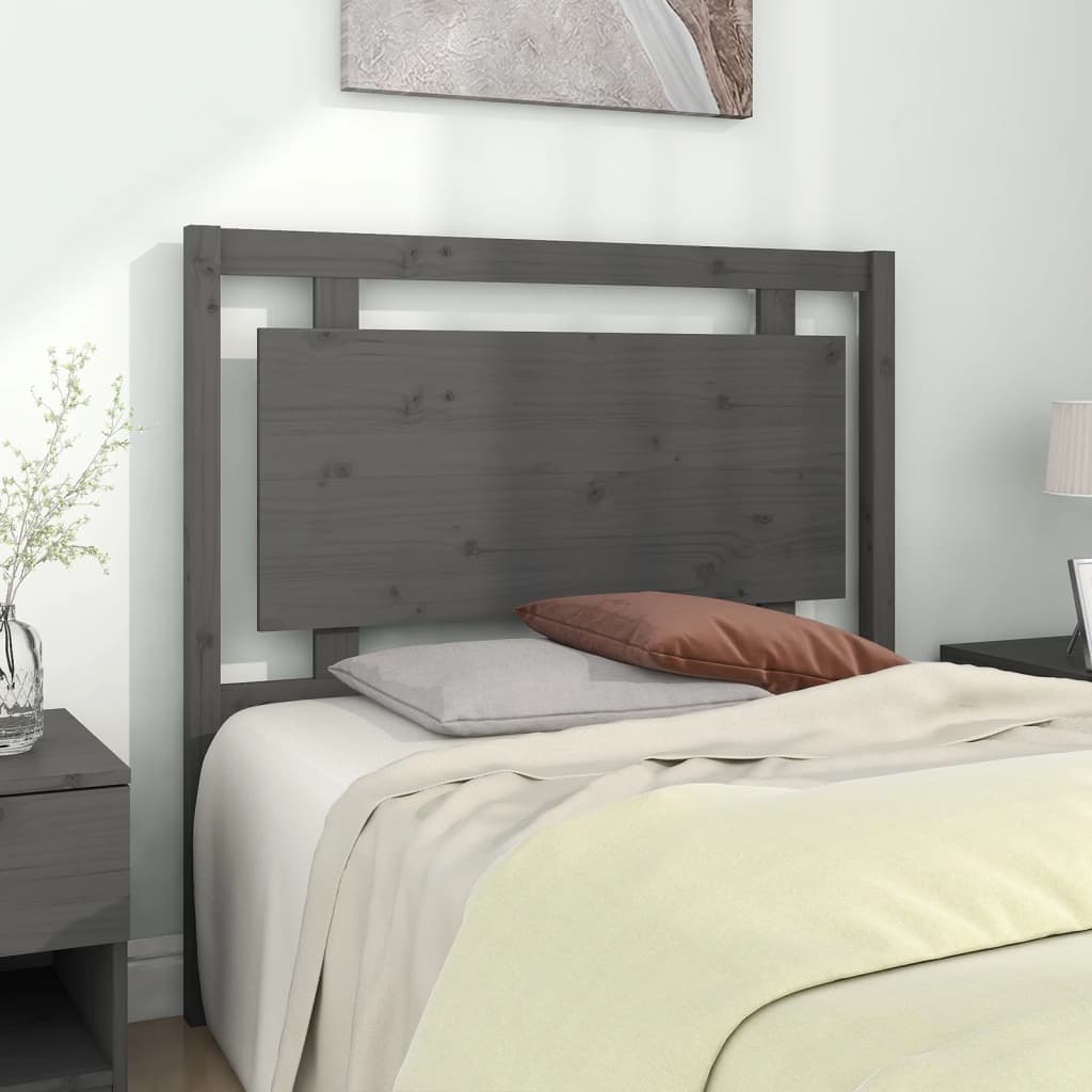 vidaXL Testiera Letto Grigia 105,5x4x100 cm in Legno Massello di Pino