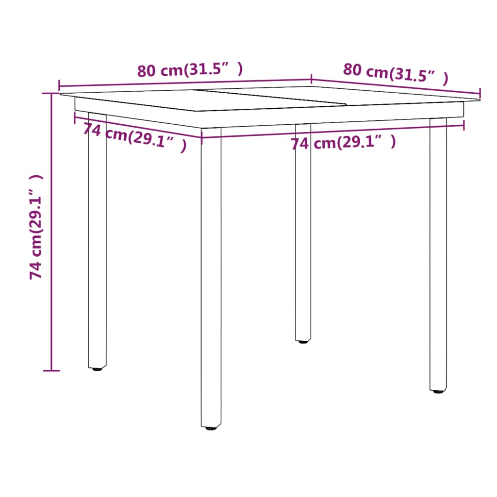 vidaXL Set da Pranzo da Giardino 3 pz con Cuscini Nero