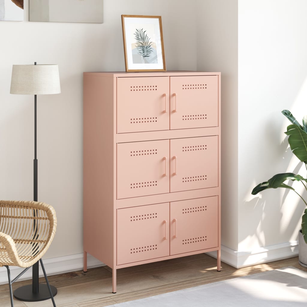 vidaXL Credenza Rosa 68x39x113 cm in Acciaio