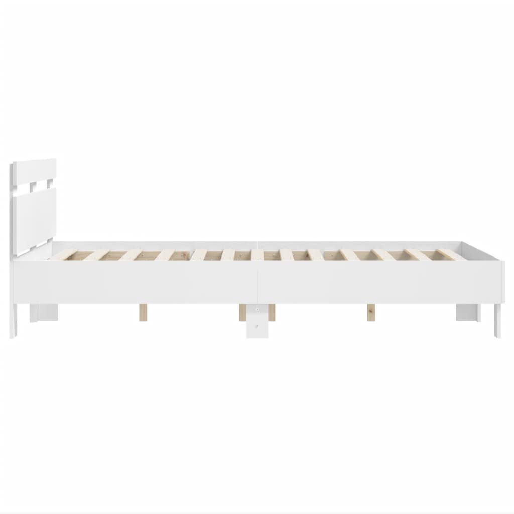 vidaXL Giroletto con Testiera Bianco 135x190 cm in Legno Multistrato