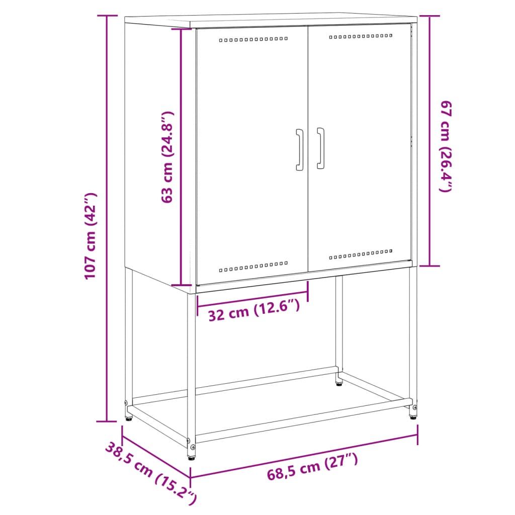 vidaXL Mobile TV Antracite 68x39x60,5 cm in Acciaio