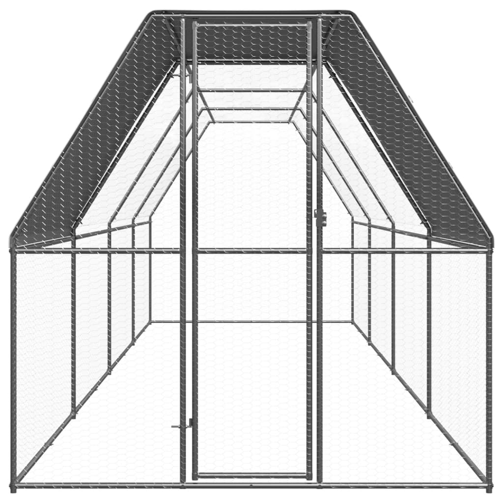 vidaXL Gabbia per Polli 2x8x2 m in Acciaio Zincato