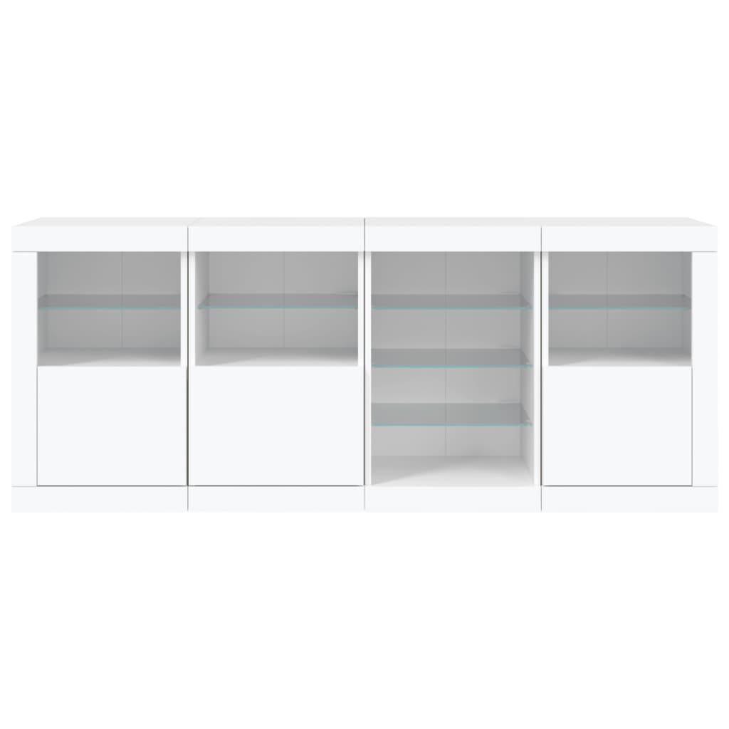 vidaXL Credenza con Luci LED Bianca 164x37x67 cm