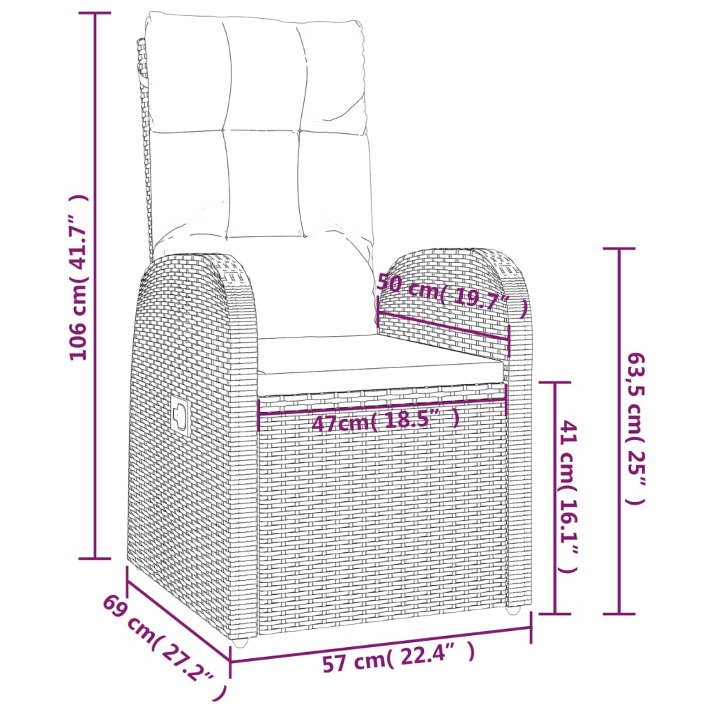 vidaXL Set da Pranzo da Giardino 9 pz con Cuscini Nero in Polyrattan