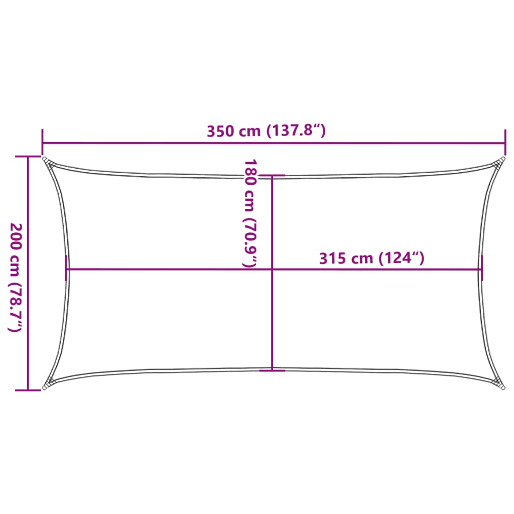 vidaXL Vela Parasole 160 g/m² Rettangolare Sabbia 2x3,5 m in HDPE