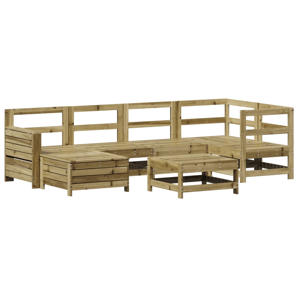 vidaXL Set Divani da Giardino 7 pz in Legno Impregnato di Pino