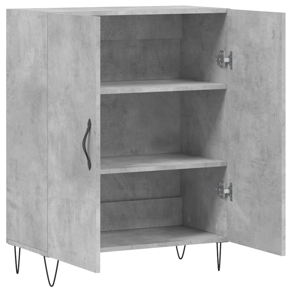 vidaXL Credenza Grigio Cemento 69,5x34x90 cm in Legno Multistrato