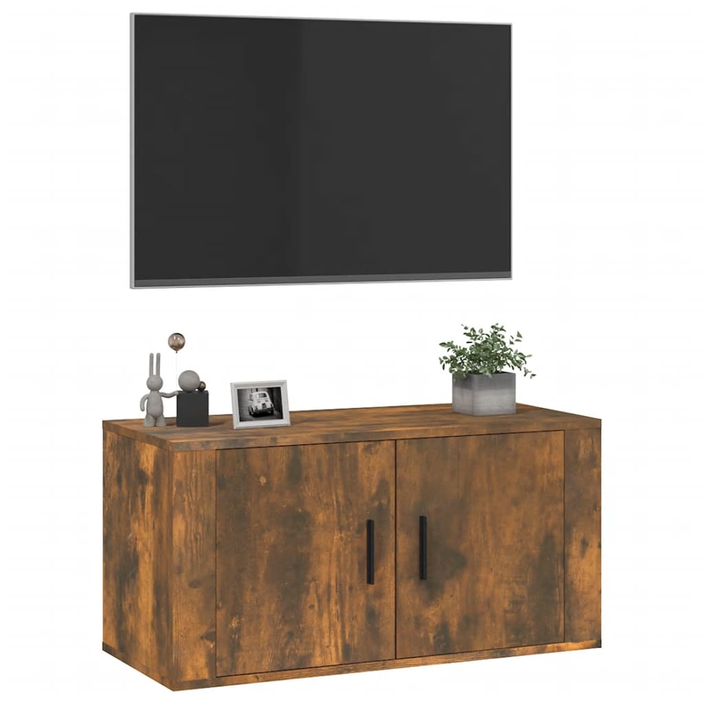 vidaXL Mobile Porta TV a Parete rovere fumo 80x34,5x40 cm