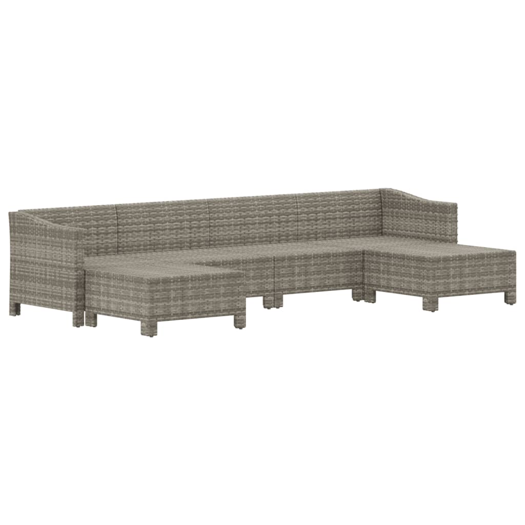 vidaXL Set Divani da Giardino 6 pz con Cuscini in Polyrattan Grigio