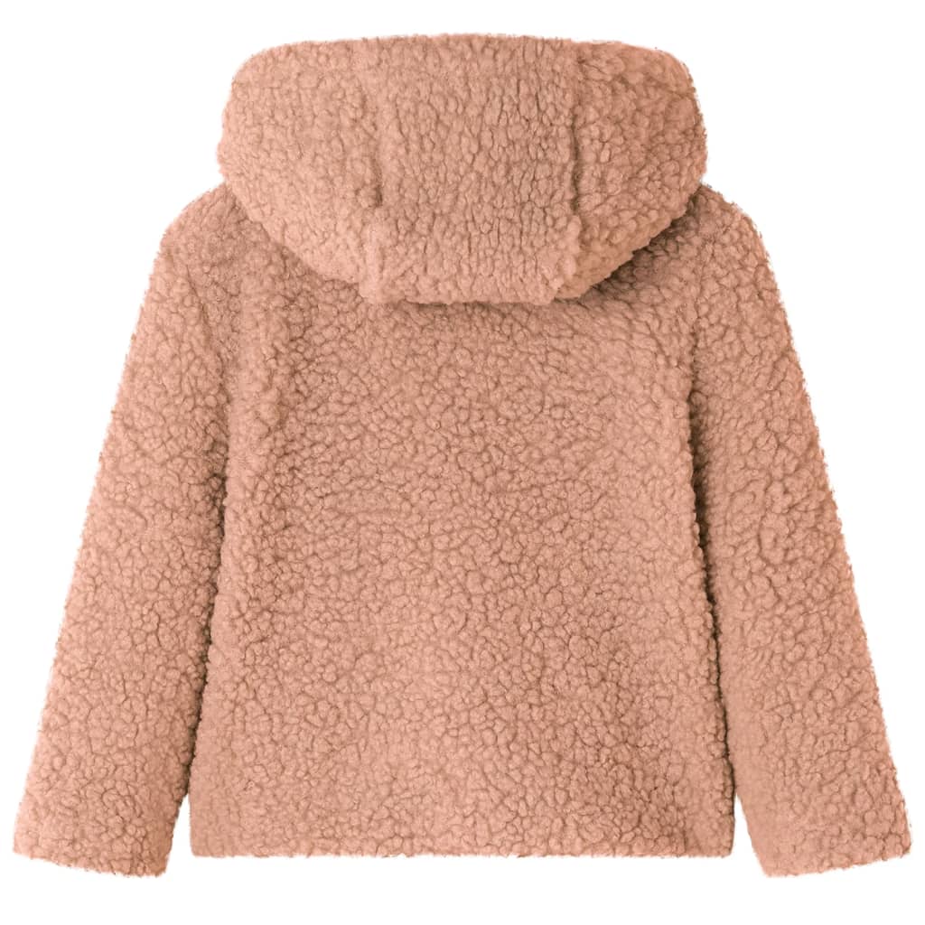 Giacca con Cappuccio da Bambina Pelliccia Sintetica Teddy Cognac 116