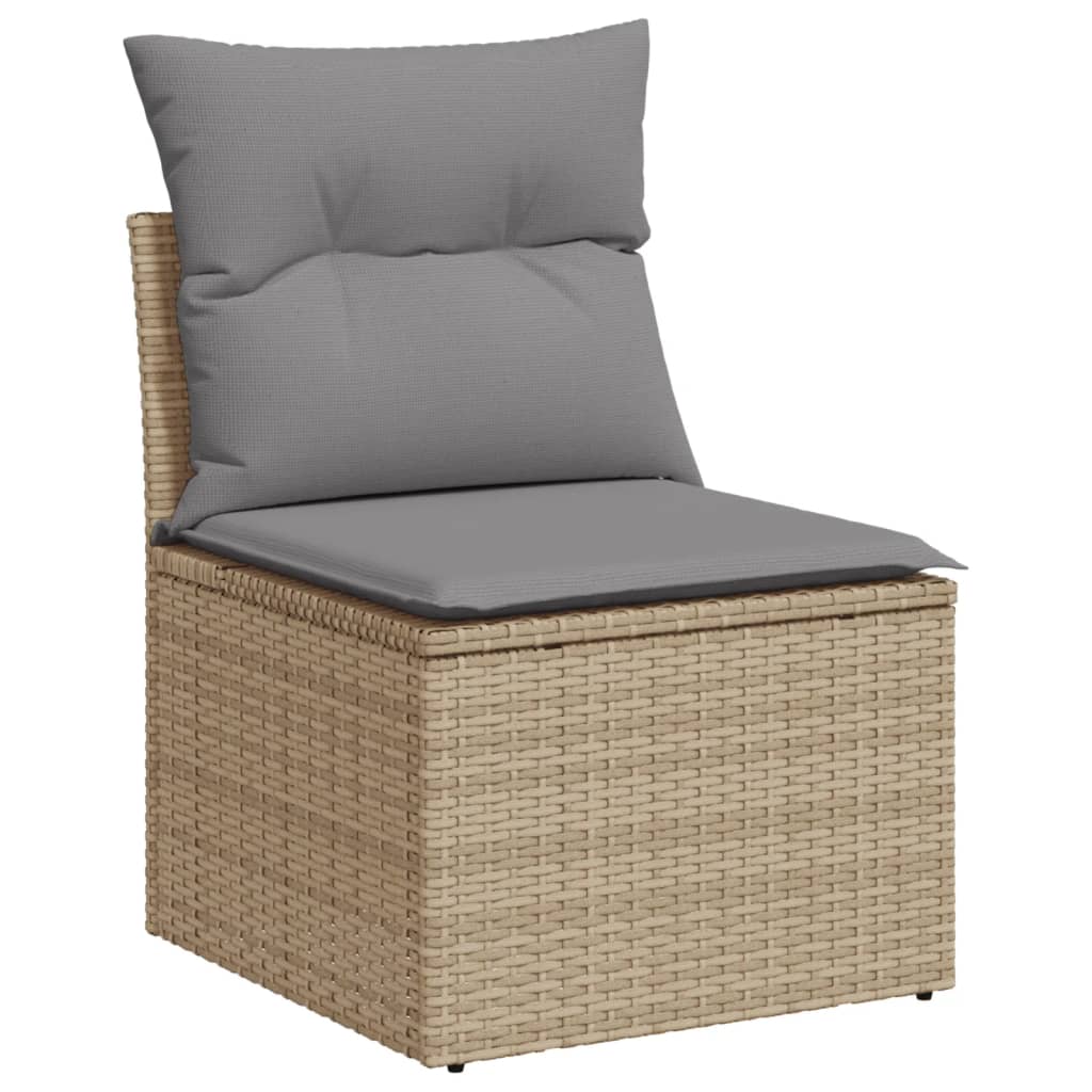 vidaXL Set Divano da Giardino 10 pz con Cuscini Beige Misto Polyrattan