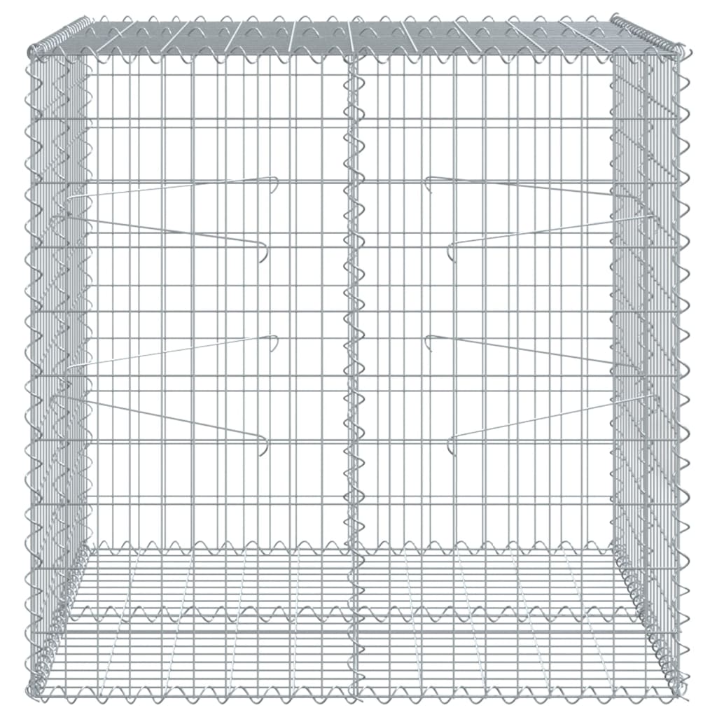 vidaXL Cesto Gabbione con Copertura 100x100x100 cm in Ferro Zincato