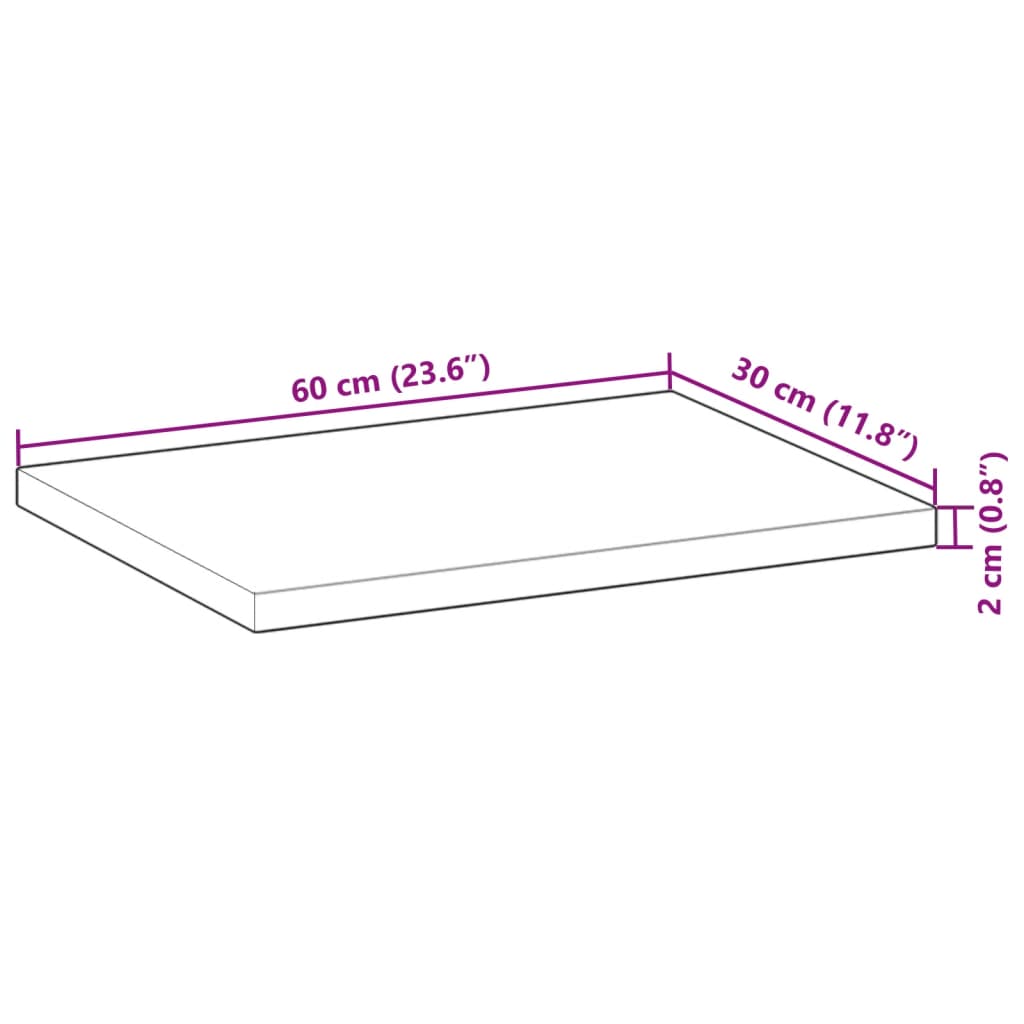 vidaXL Mensole da Parete 4 pz 60x30x2 cm Legno Acacia Non Trattato