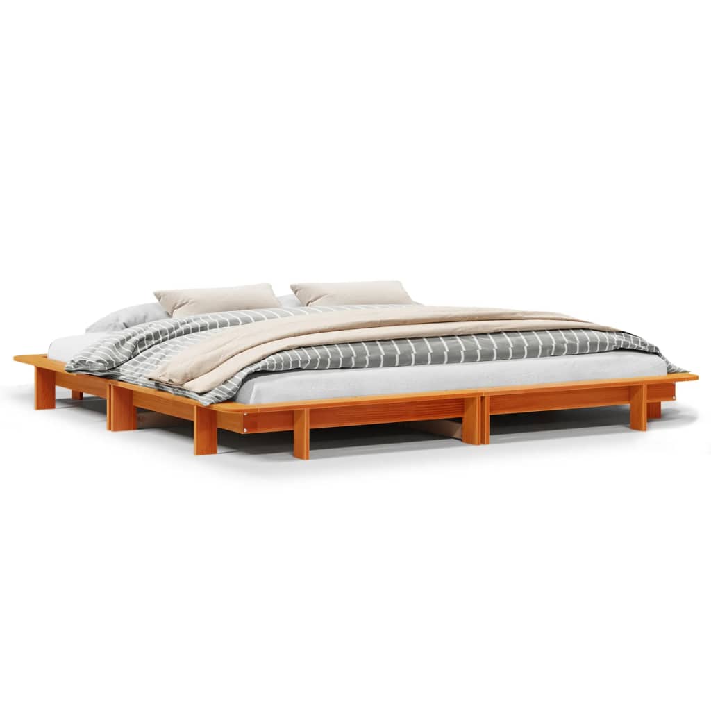 vidaXL Letto senza Materasso Marrone Cera 160x200 cm in Legno di Pino