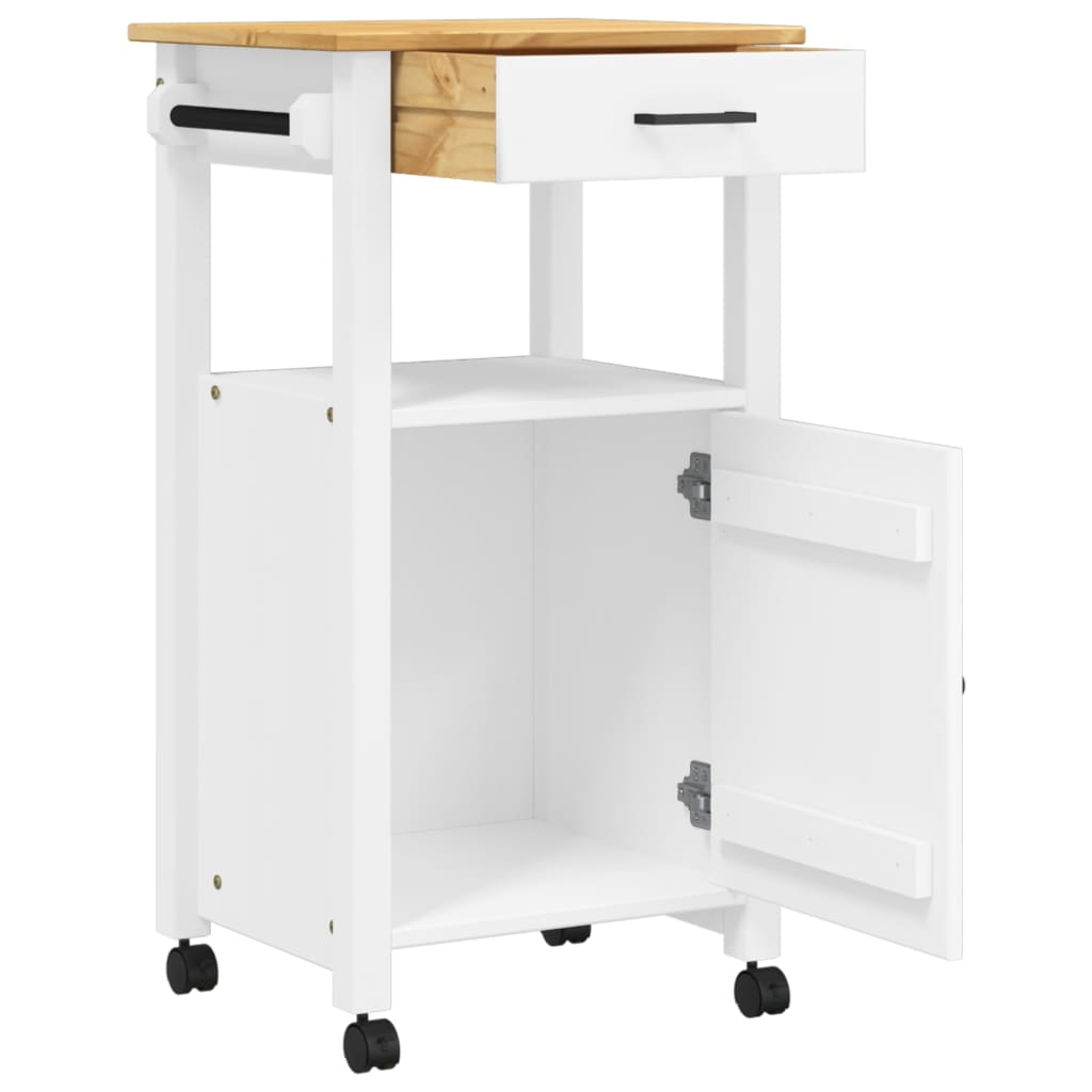 vidaXL Carrello da Cucina MONZA 48x40x90 cm in Legno Massello di Pino