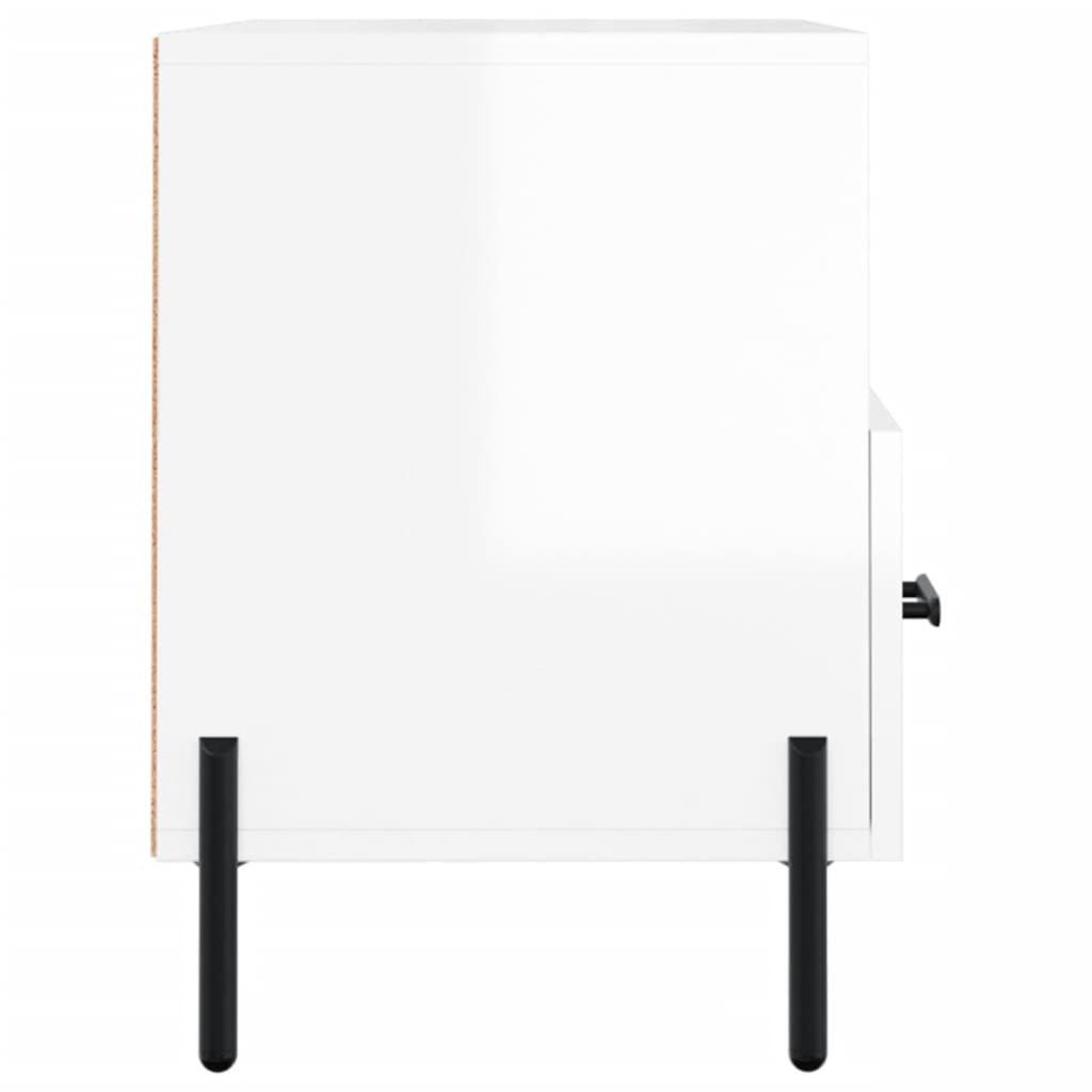 vidaXL Mobile Porta TV Bianco Lucido 80x36x50 cm in Legno Multistrato