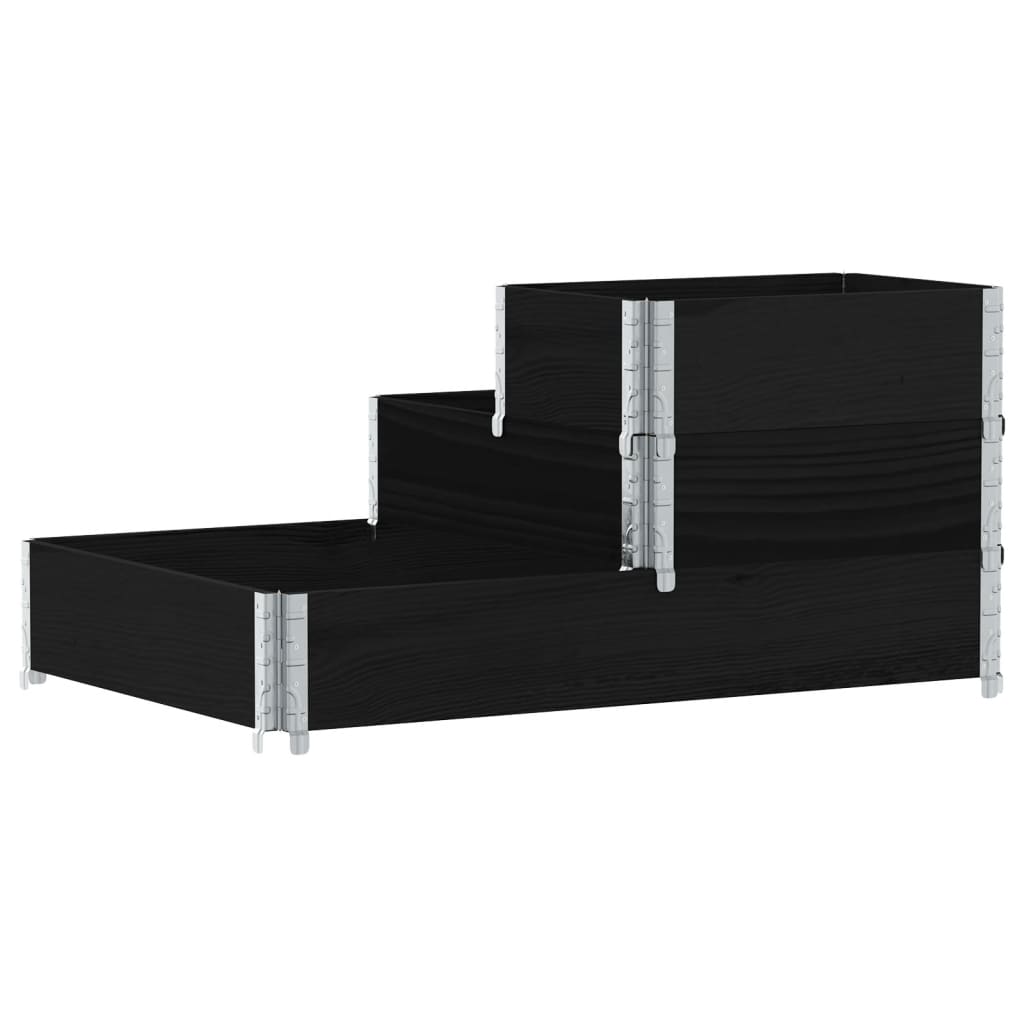 vidaXL Fioriera Rialzata a 3 Livelli Nera 120x80 cm Legno di Pino