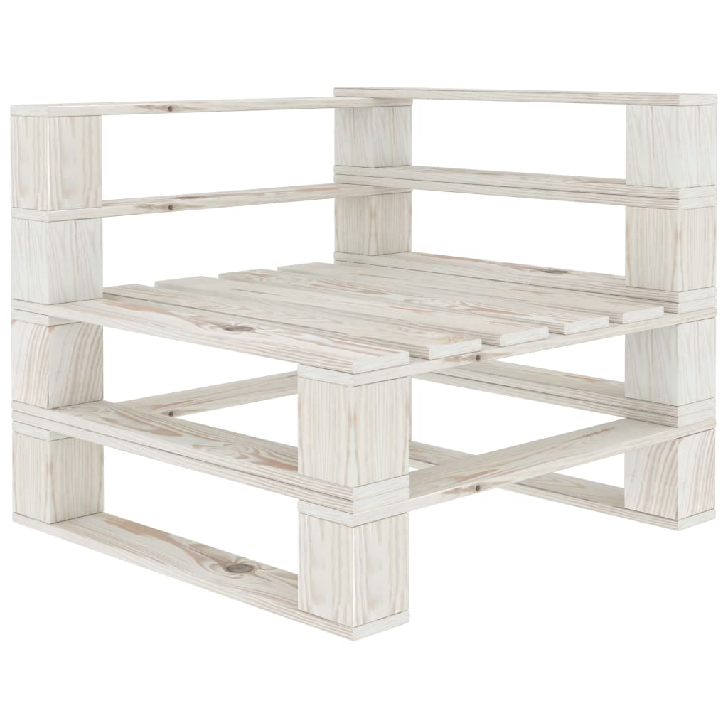 vidaXL Set Salotto da Giardino 6 pz Pallet in Legno Bianco