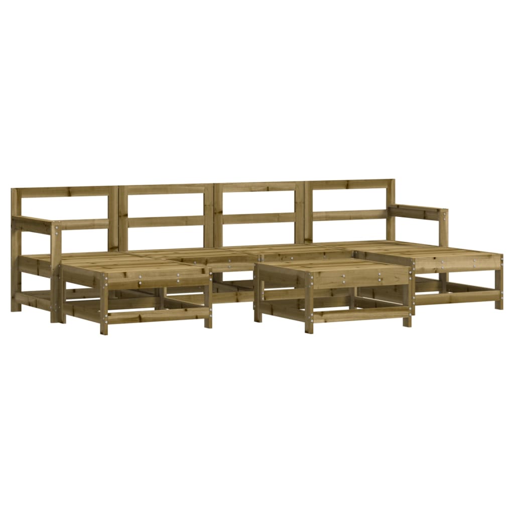 vidaXL Set Salotto da Giardino 7 pz in Legno Impregnato di Pino