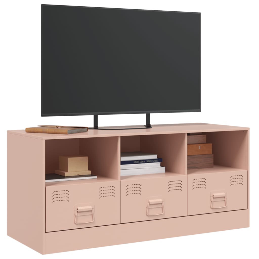 vidaXL Mobile Porta TV Rosa 99x39x44 cm in Acciaio