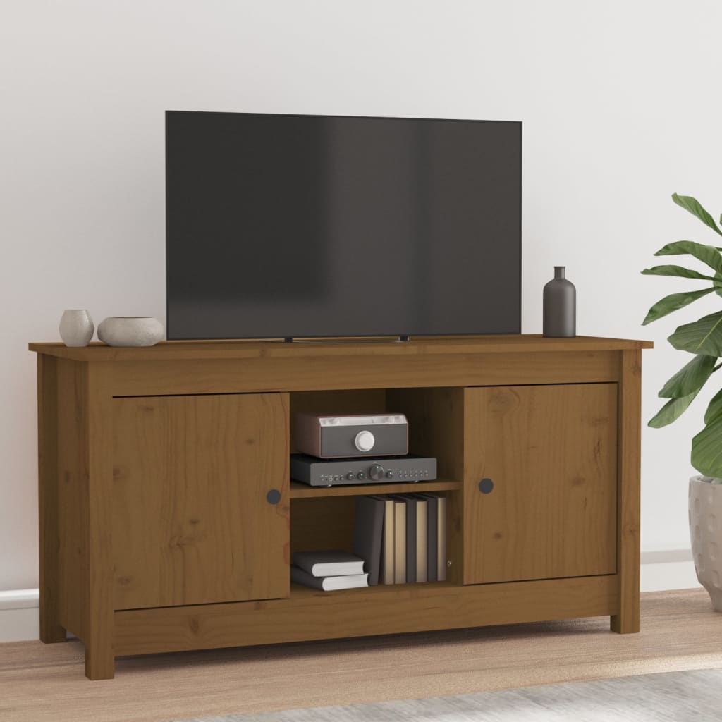 vidaXL Mobile Porta TV Ambra 103x36,5x52 cm in Legno Massello di Pino