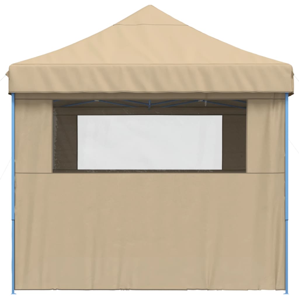 vidaXL Tendone per Feste Pieghevole Pop-Up con 4 Pareti Beige