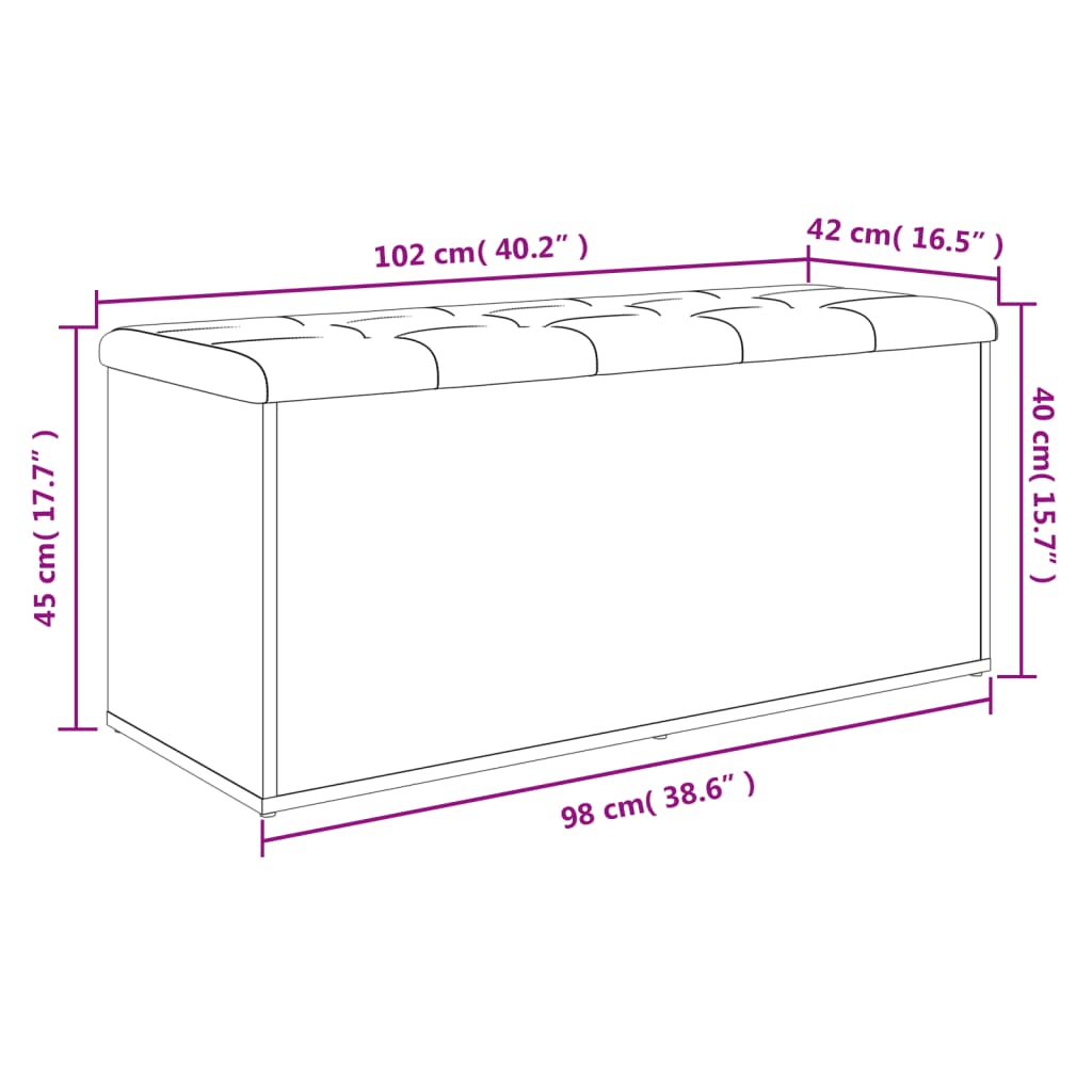 vidaXL Panca Portaoggetti Bianca 102x42x45 cm in Legno Multistrato