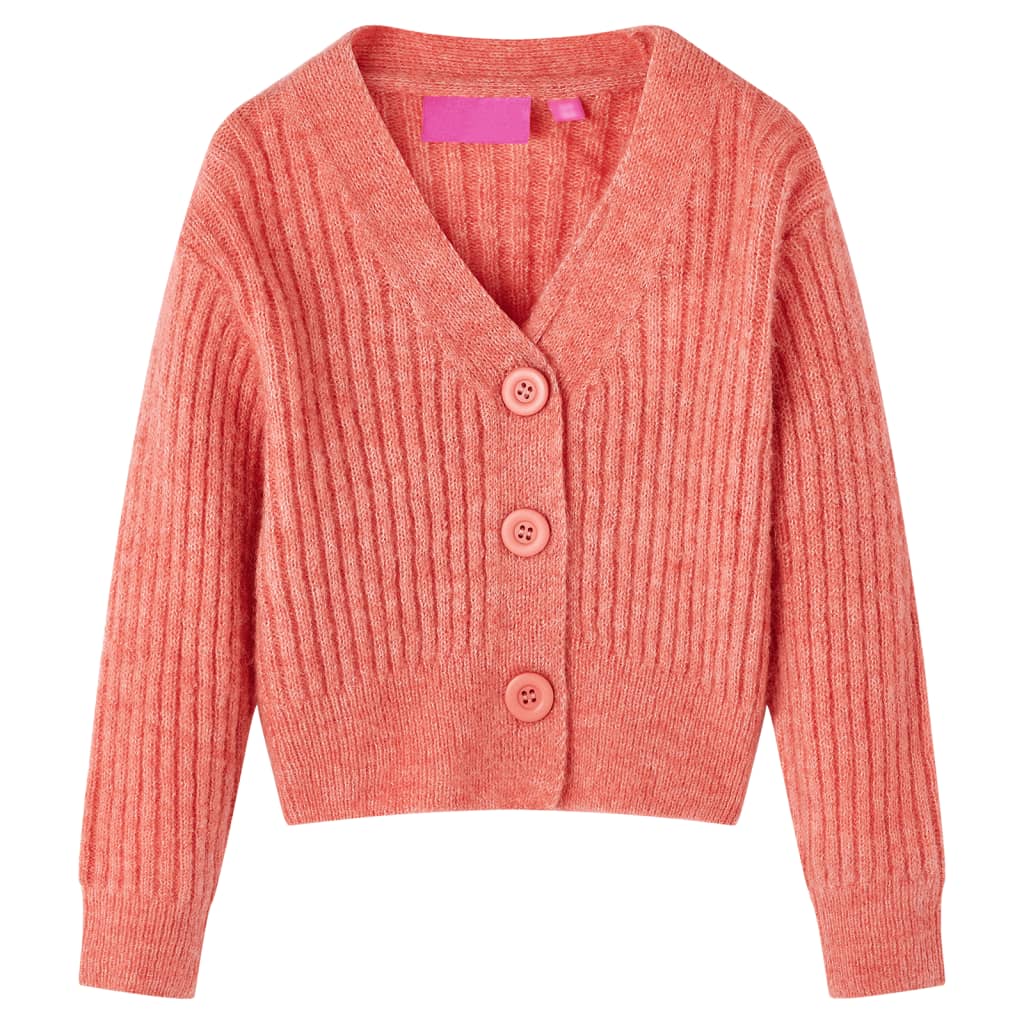 Cardigan da Bambina Lavorato a Maglia Rosa Medio 116