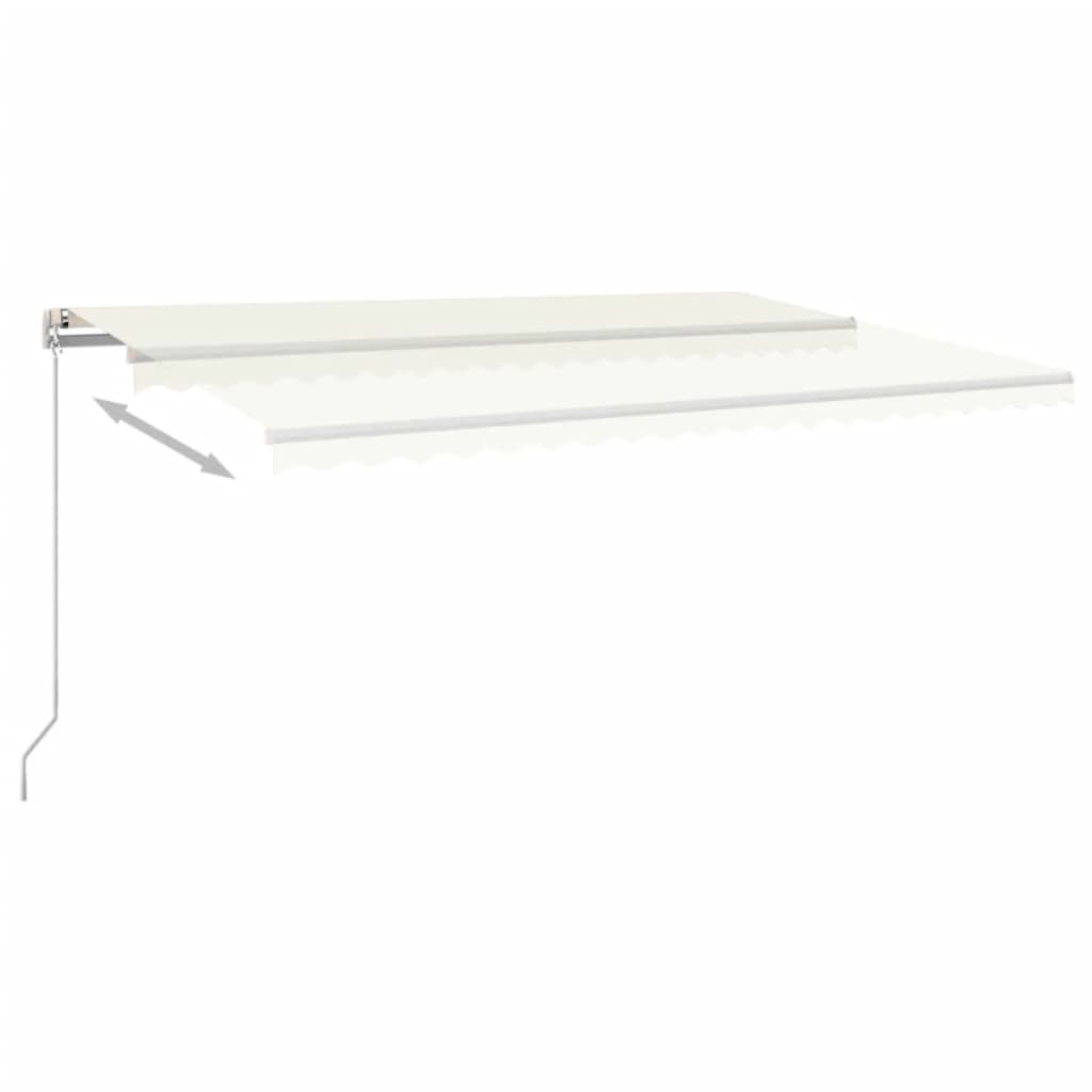 vidaXL Tenda da Sole Retrattile Manuale LED 500x350 cm Crema