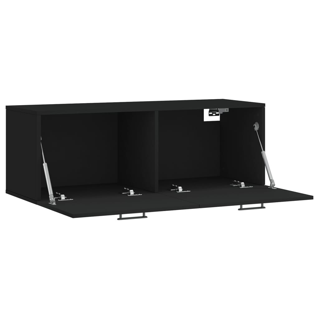 vidaXL Mobile a Parete Nero 100x36,5x35 cm in Legno Multistrato