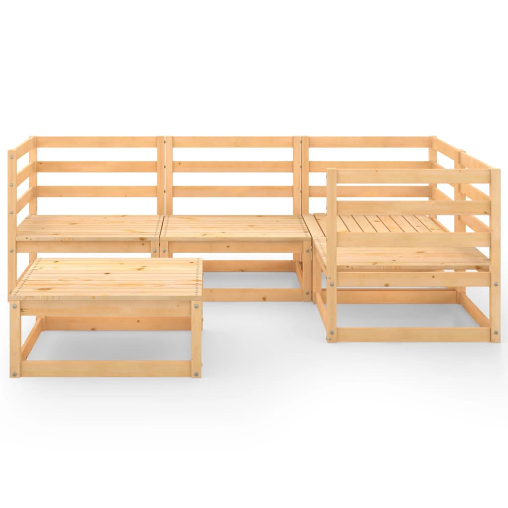 vidaXL Set Divani da Giardino 5 pz in Legno Massello di Pino