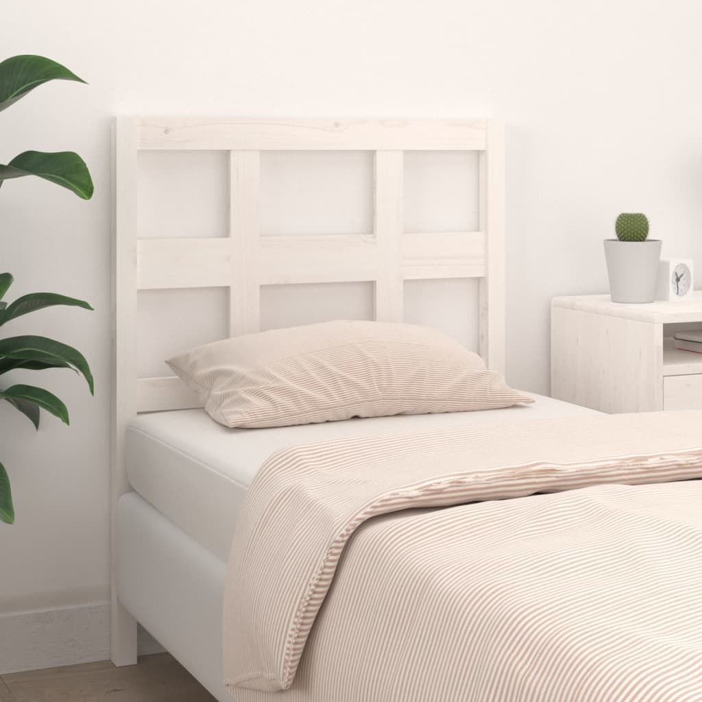 vidaXL Testiera per Letto Bianca 95,5x4x100 cm Legno Massello di Pino