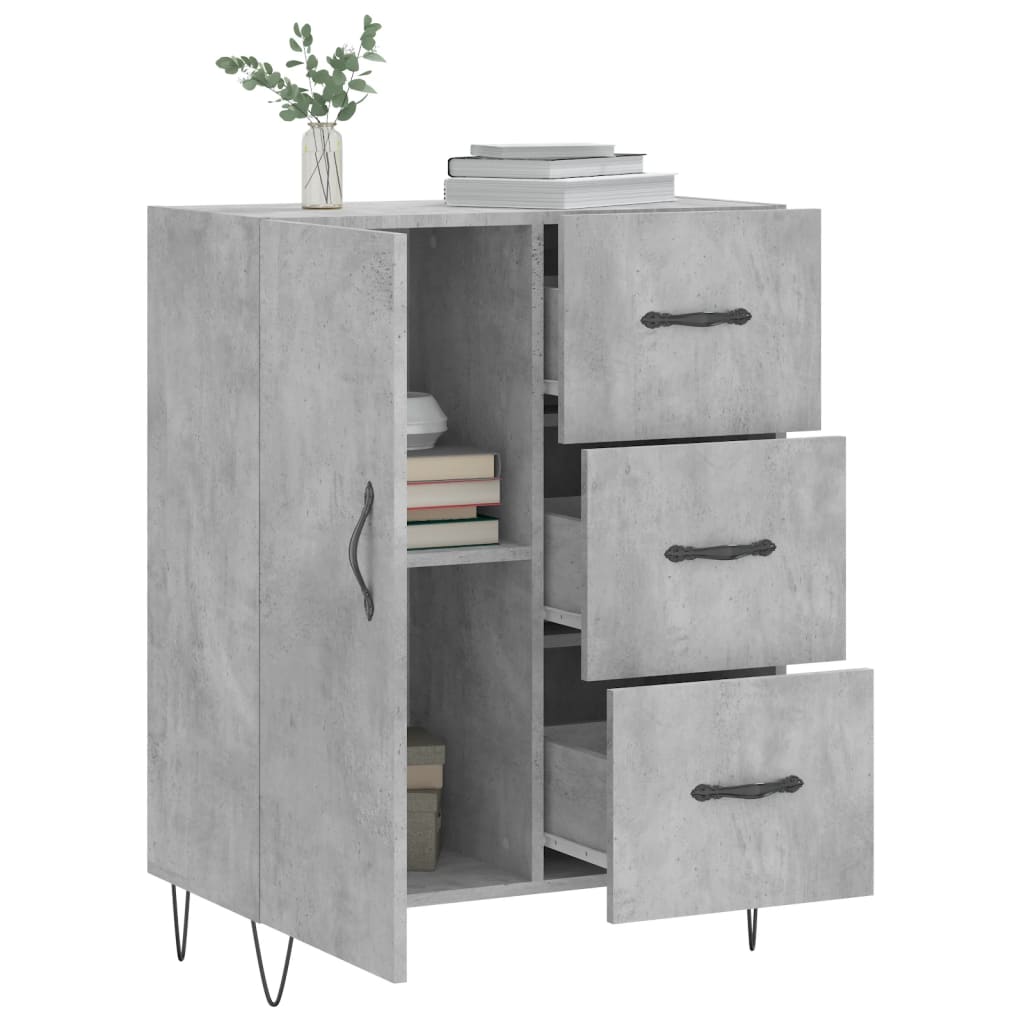 vidaXL Credenza Grigio Cemento 69,5x34x90 cm in Legno Multistrato