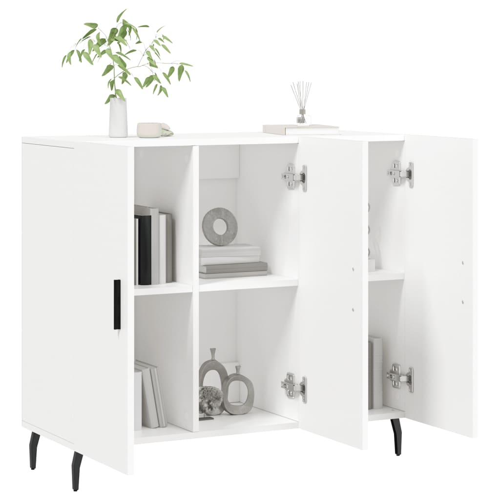 vidaXL Credenza Bianca 90x34x80 cm in Legno Multistrato