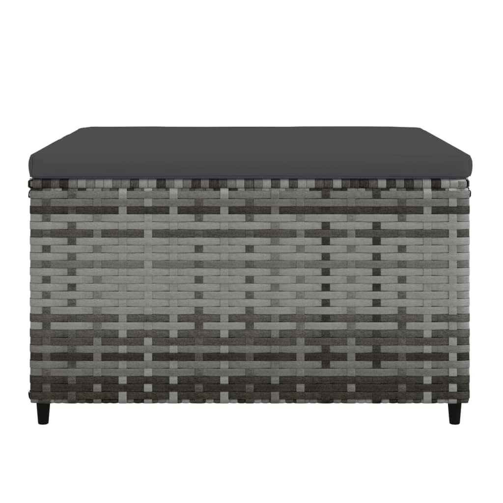 vidaXL Poggiapiedi da Giardino con Cuscini 2 pz in Polyrattan Grigio