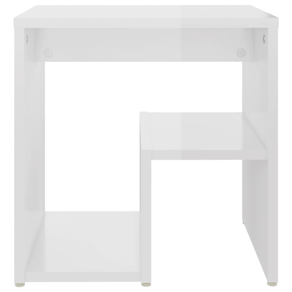 vidaXL Comodino Bianco Lucido 40x30x40 cm in Legno Multistrato