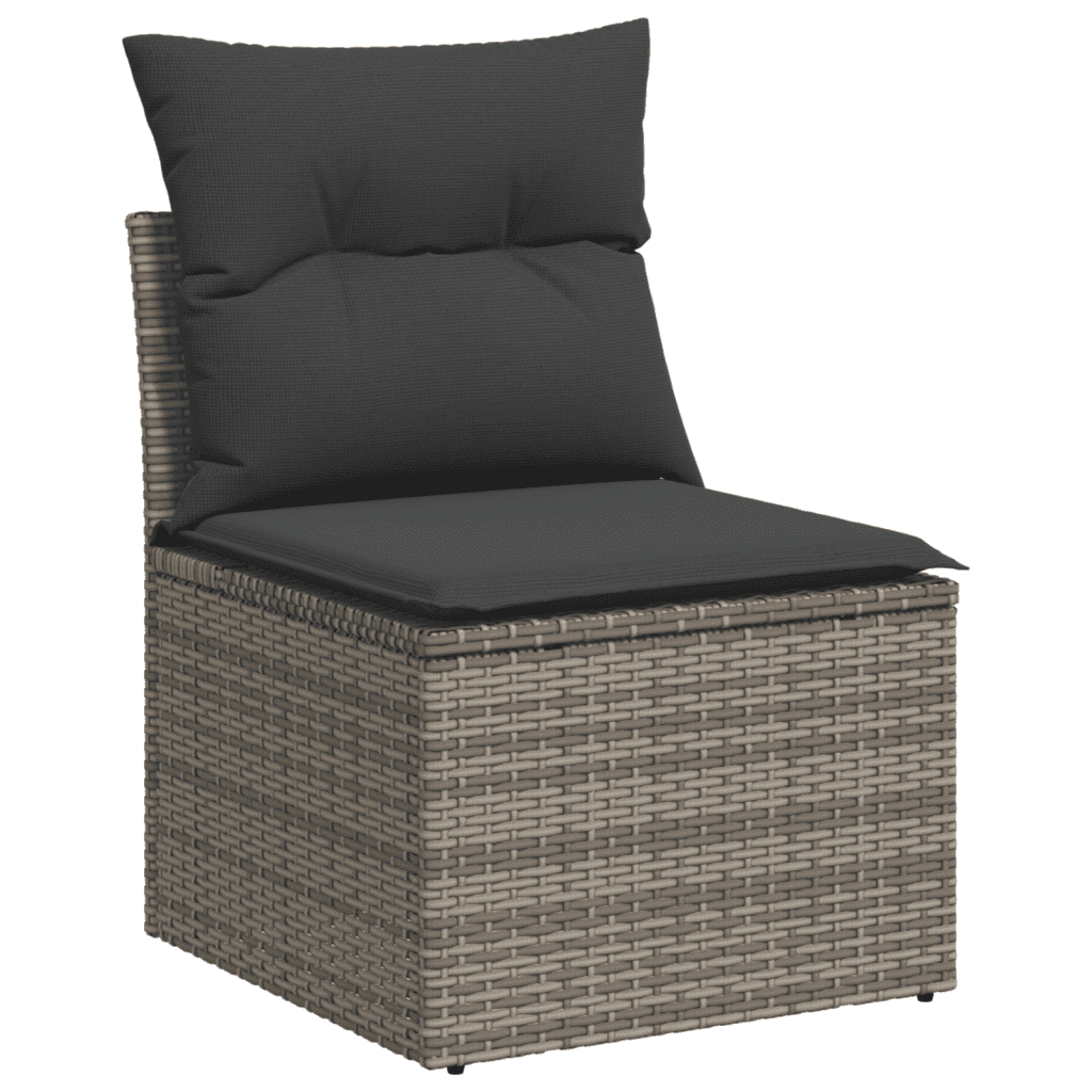 vidaXL Set Divani da Giardino 12 pz con Cuscini Grigio in Polyrattan