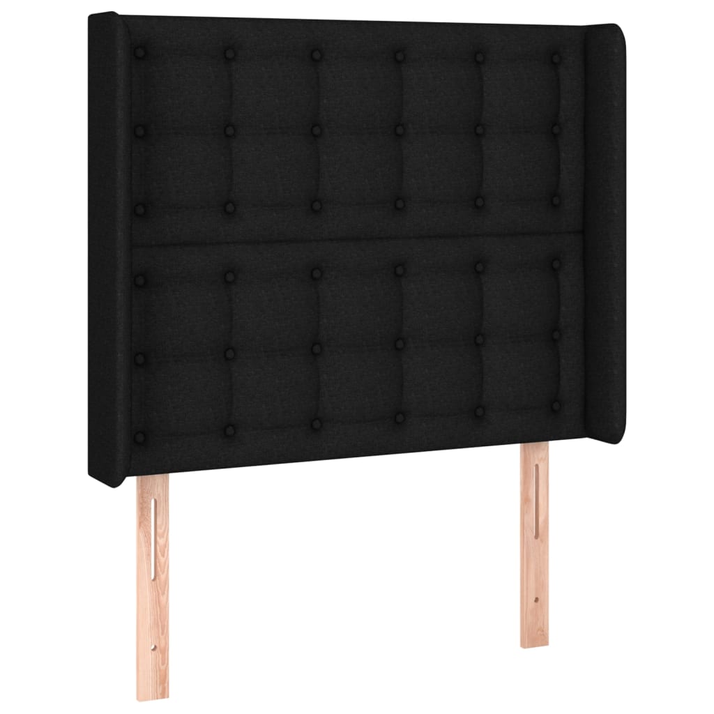 vidaXL Letto a Molle con Materasso e LED Nero 100x200 cm in Tessuto