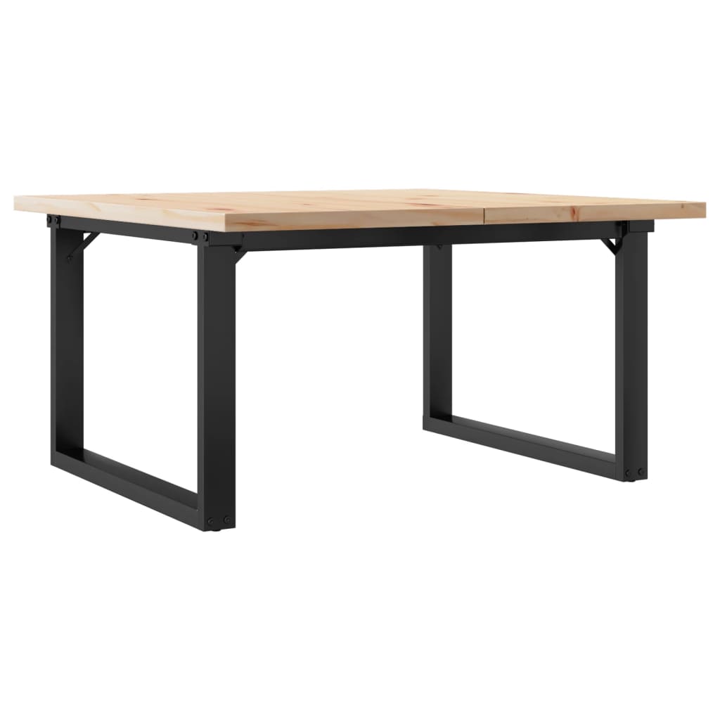 vidaXL Tavolino Salotto Telaio a O 90x90x45,5 cm Legno Pino e Acciaio