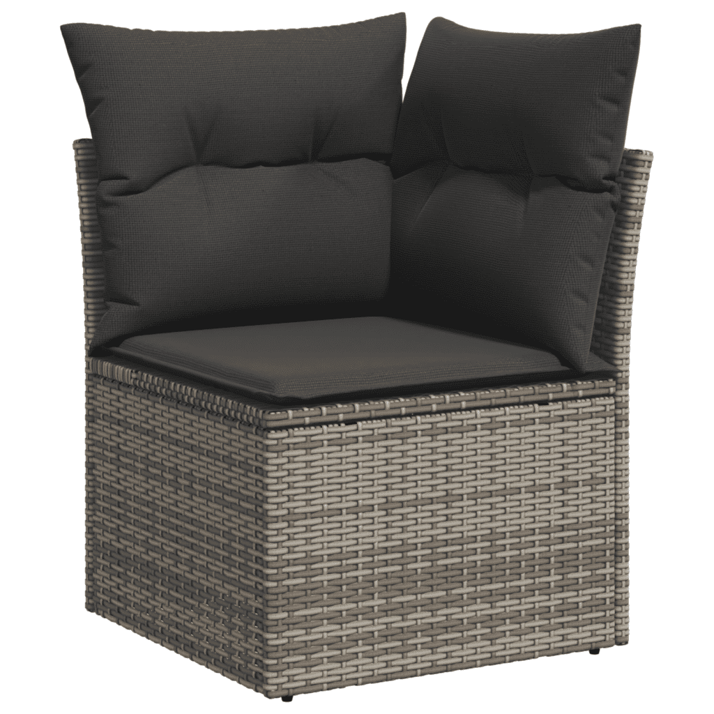 vidaXL Set Divano da Giardino 6 pz con Cuscini Grigio in Polyrattan