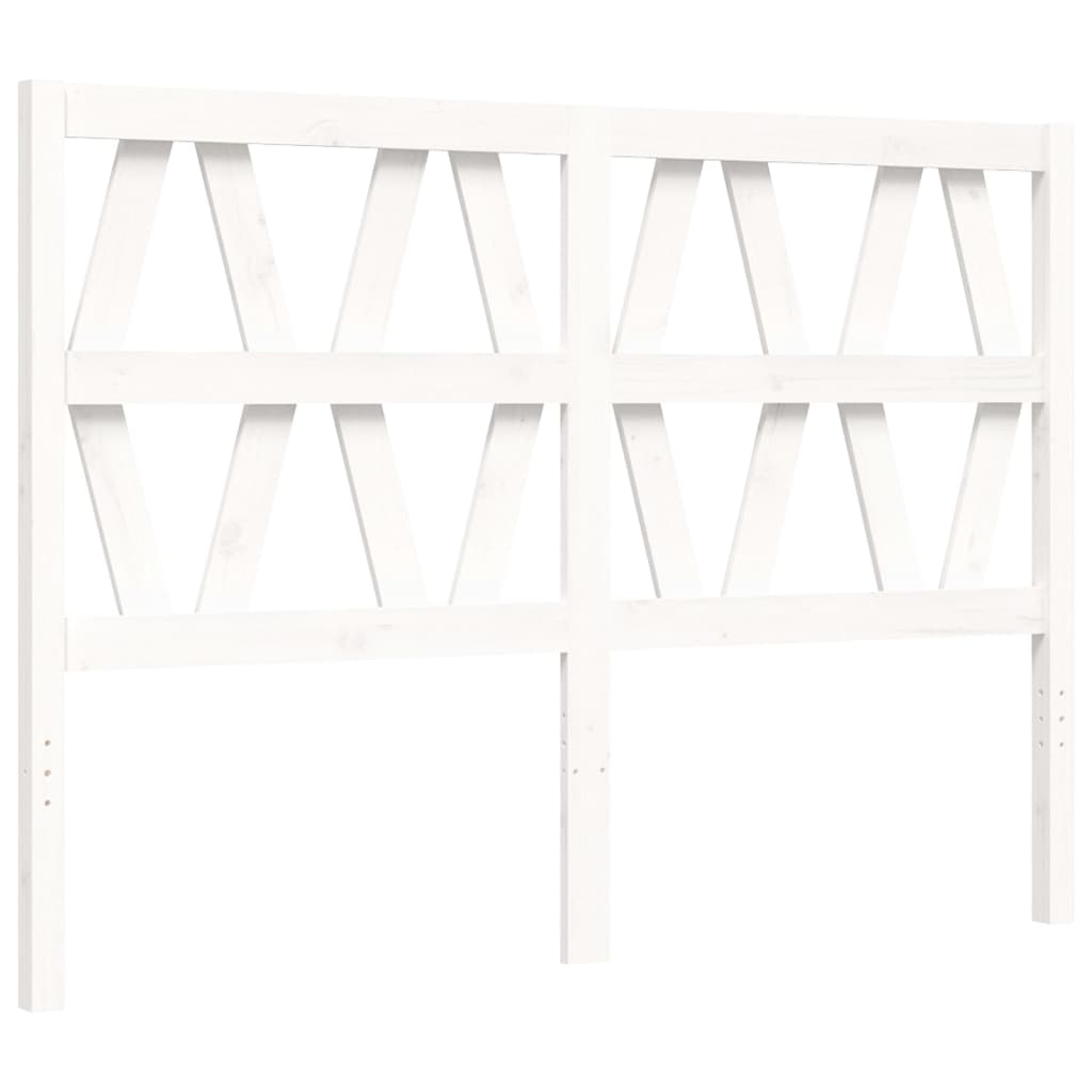 vidaXL Giroletto con Testiera Bianco Small Double Legno Massello