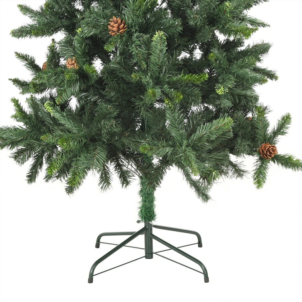 vidaXL Albero di Natale Preilluminato con Palline Verde 210 cm